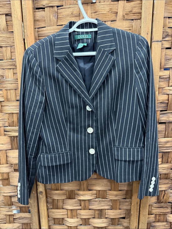 Lauren Ralph Lauren Jackets & Blazers - Lauren Ralph Lauren Black Pinstripe Tailored Blazer